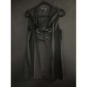 English Factory Women's Dress Large Mini Sleeveless V Neck Tie Front Minimalist